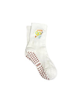 Chaussettes de yoga brodées avec semelles antidérapantes Belle Amplitude