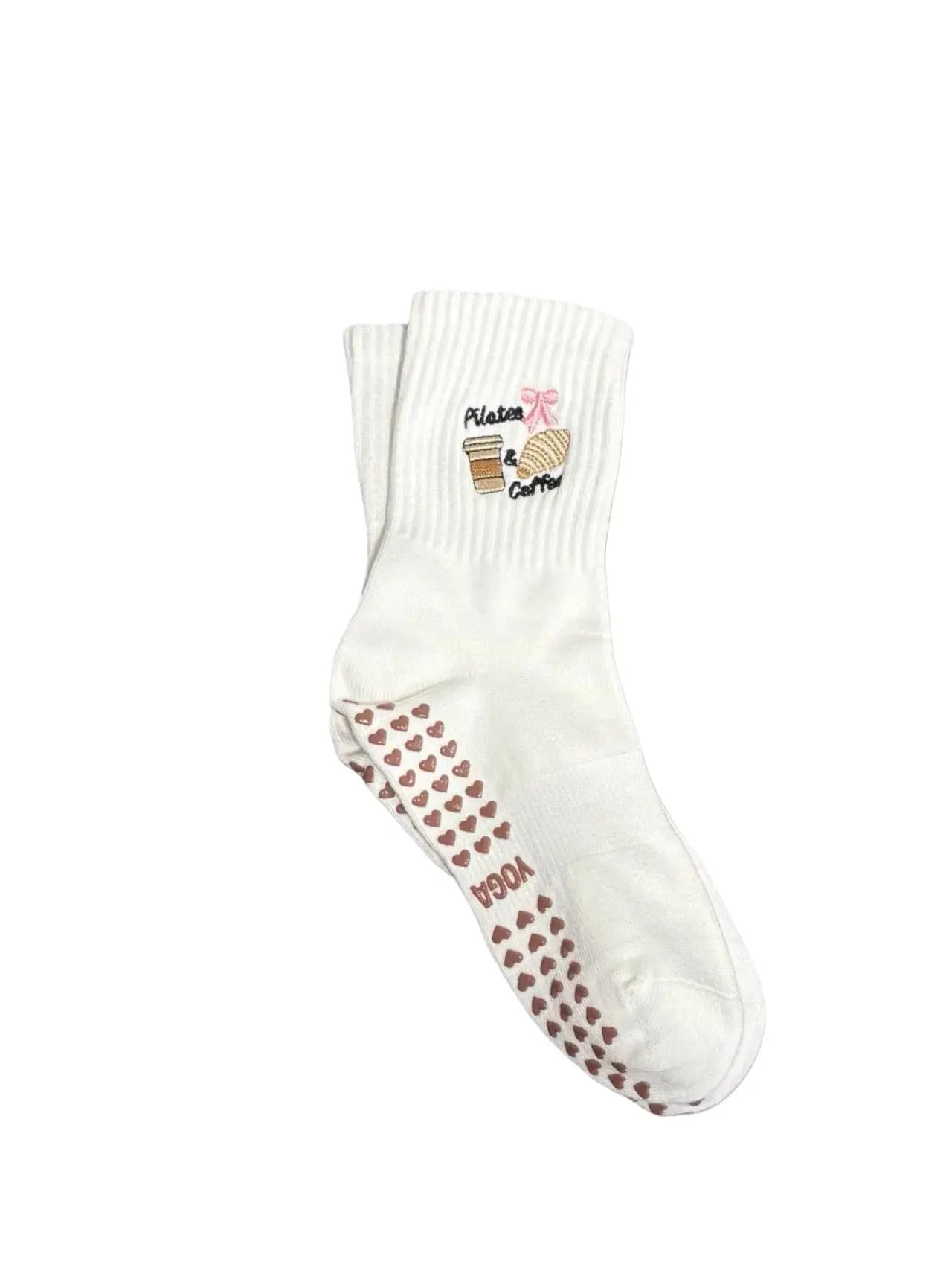 Chaussettes de yoga brodées avec semelles antidérapantes Belle Amplitude