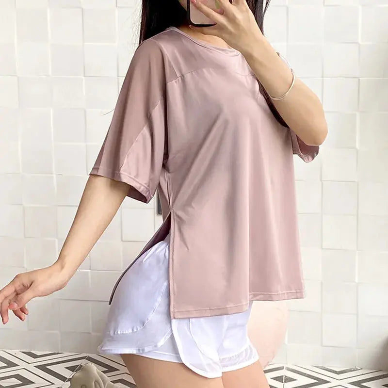 Espoir – T-shirt de sport ample avec fentes latérales Belle Amplitude