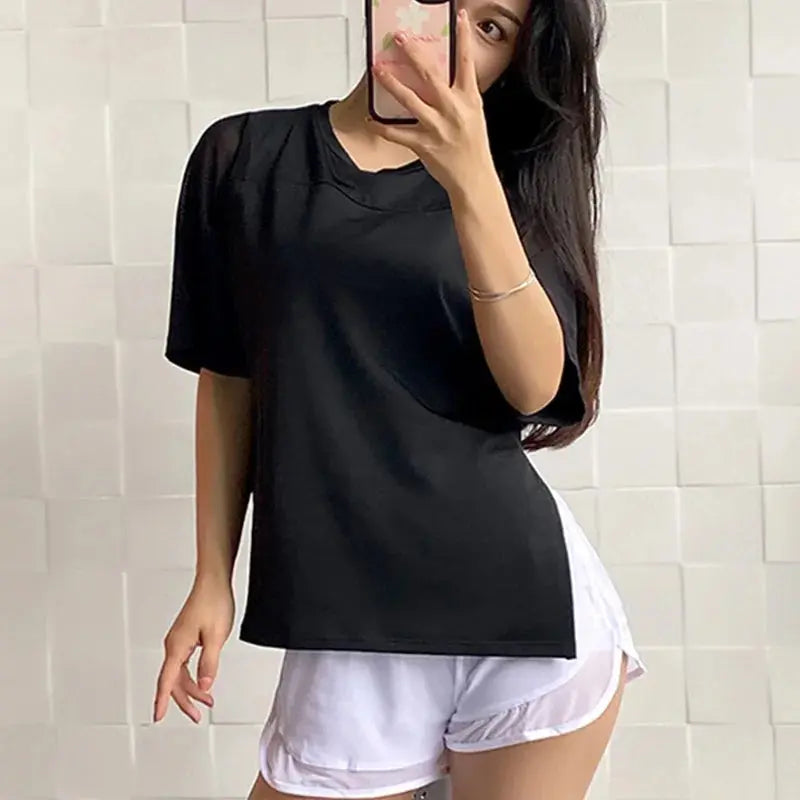 Espoir – T-shirt de sport ample avec fentes latérales Belle Amplitude