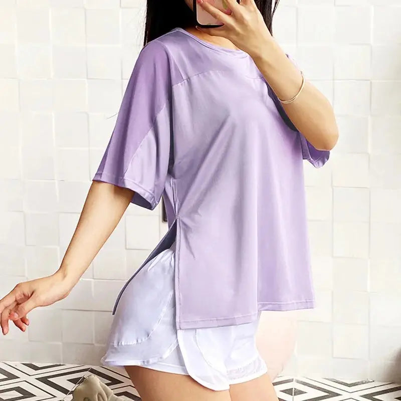 Espoir – T-shirt de sport ample avec fentes latérales Belle Amplitude