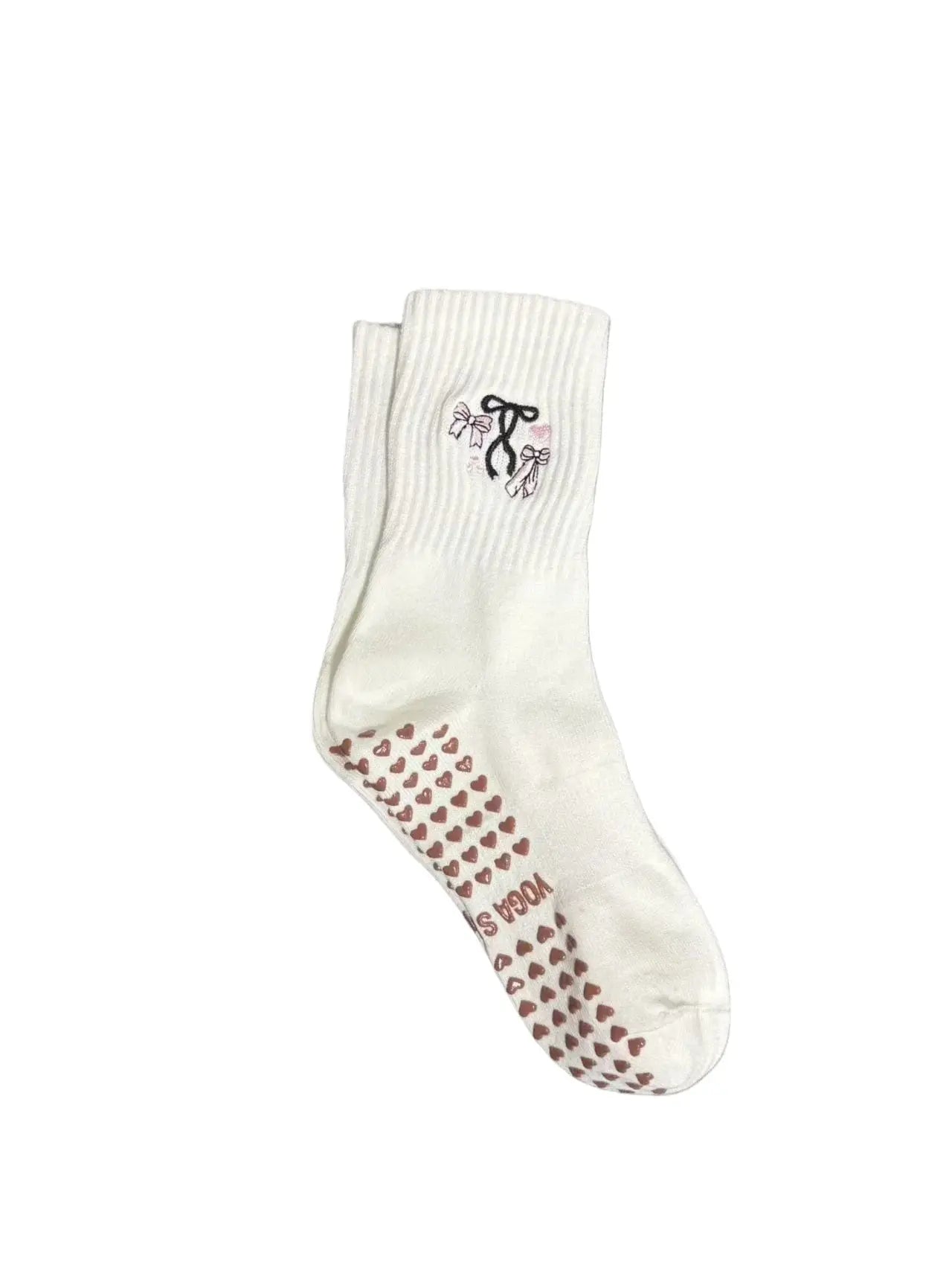 Chaussettes de yoga brodées avec semelles antidérapantes Belle Amplitude